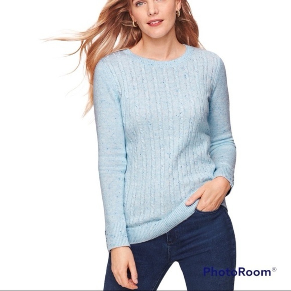 Talbots Light Blue Cable Knit Sweater